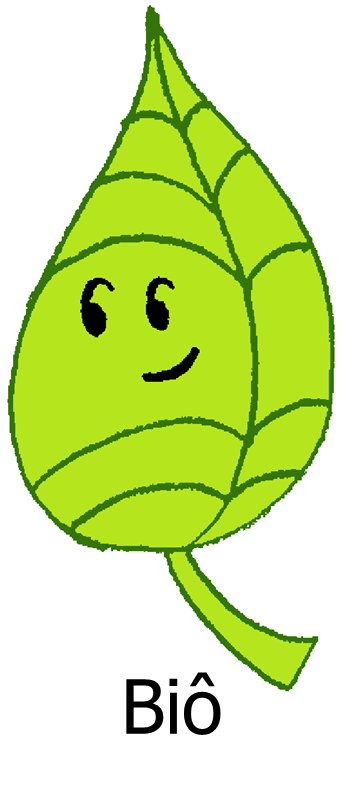 Mascote Biô folha verde