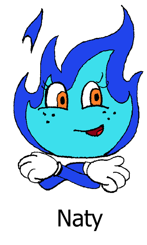 Mascote Naty chama azul