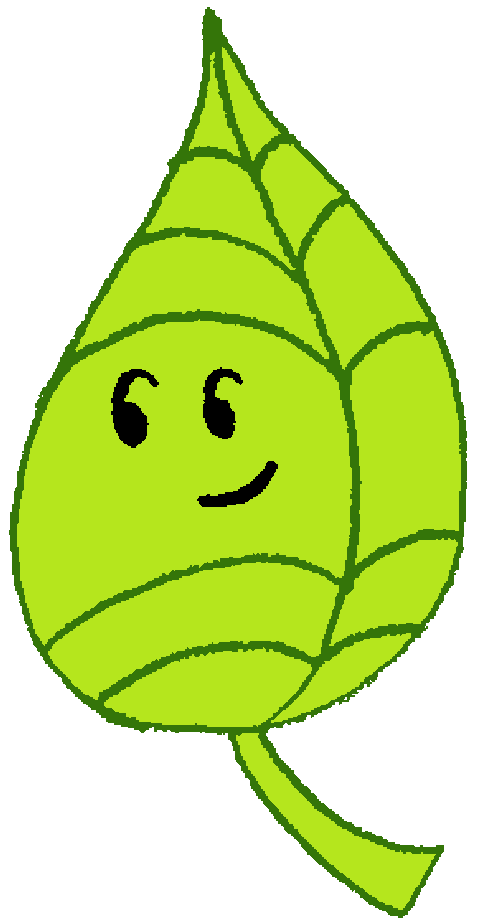 Mascote Biô folha verde