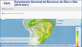 Tela com mapa do Brasil, linhas de transmissão e outros projetos de energia