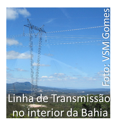Linha de transmissão no interior da Bahia