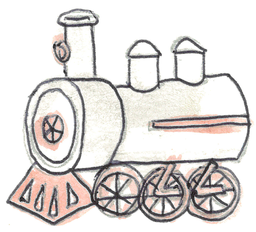 Locomotiva em aquarela