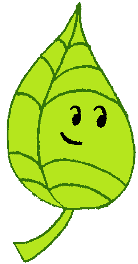 Mascote Bio folha verde